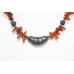 Necklace 925 Sterling Silver Amber Gem Stone Handmade Engraved Women Gift D153